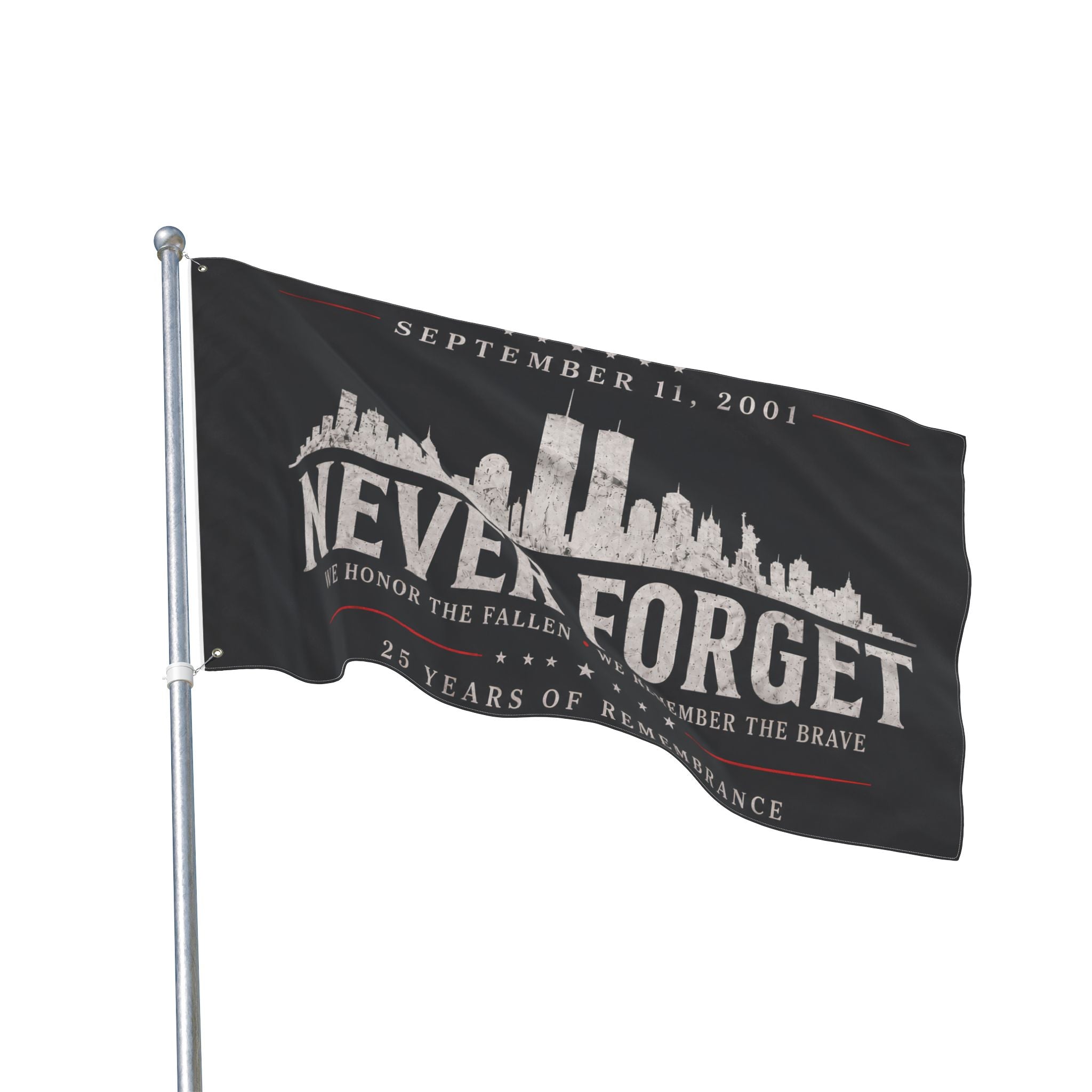 Never Forget 9/11 Memorial Flag  Remembrance