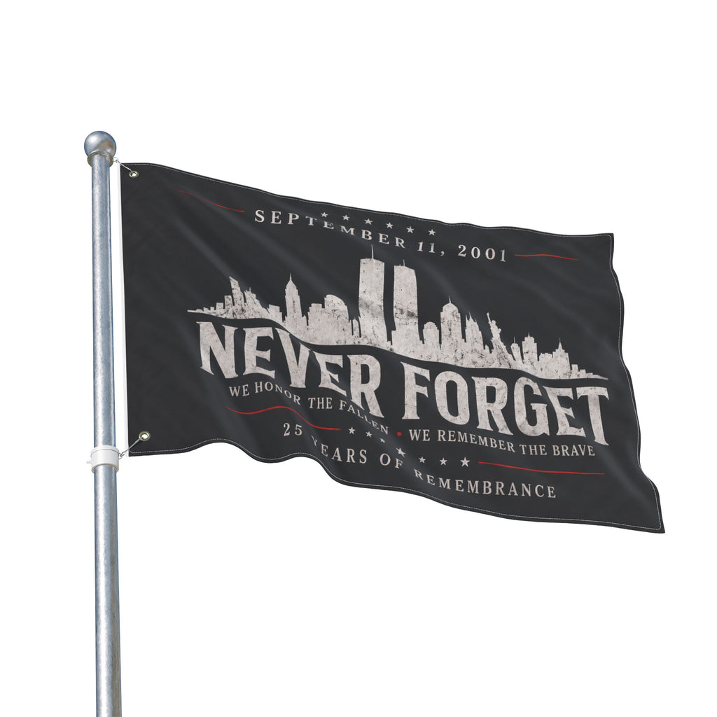 Never Forget 9/11 Memorial Flag  Remembrance