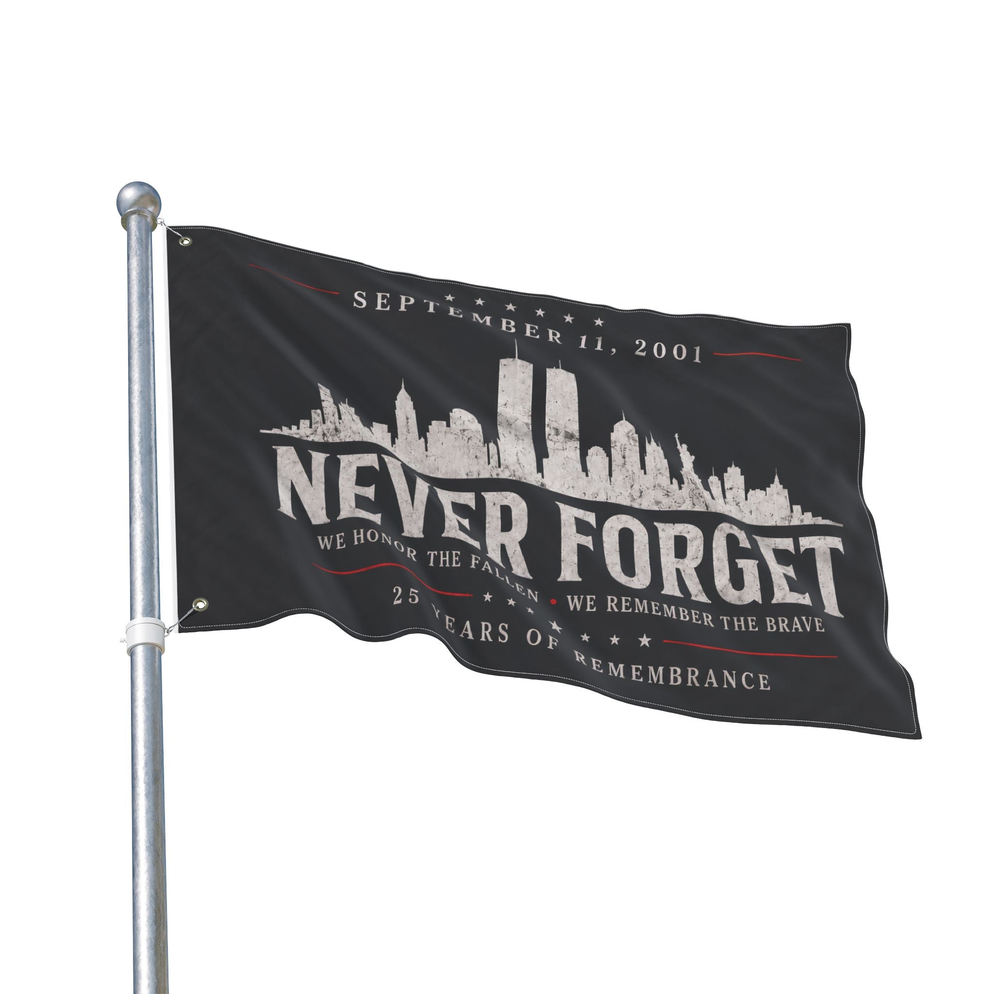 Never Forget 9/11 Memorial Flag  Remembrance