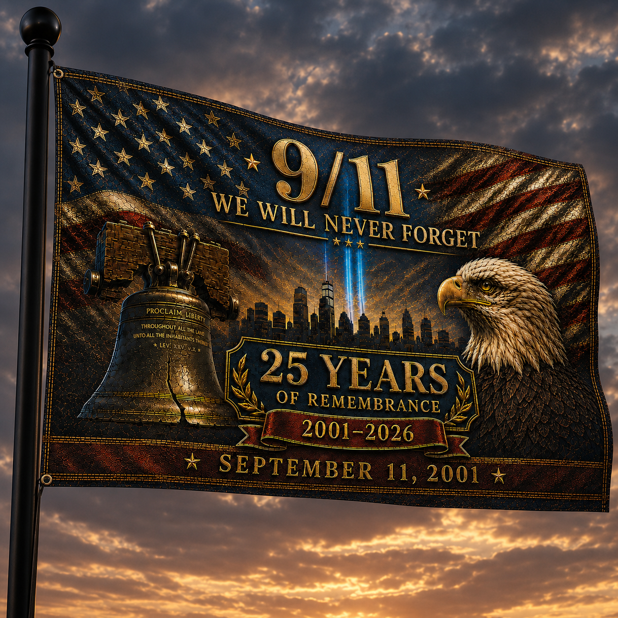 9/11 Remembrance 25 Years Flag -02