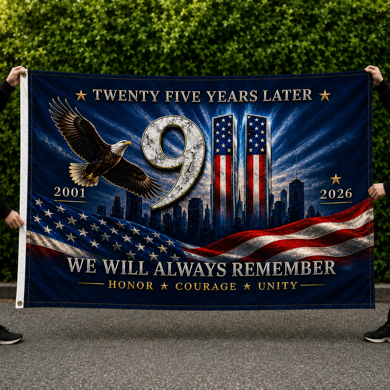 We Will Always Remember 9/11 Memorial Flag - 01