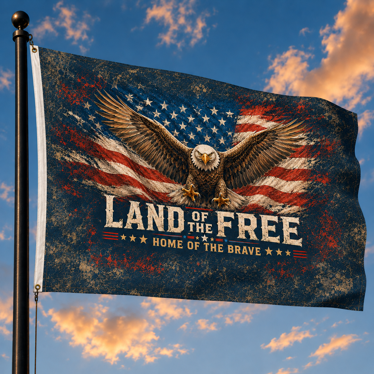 Patriotic Eagle Flag Land of the Free,