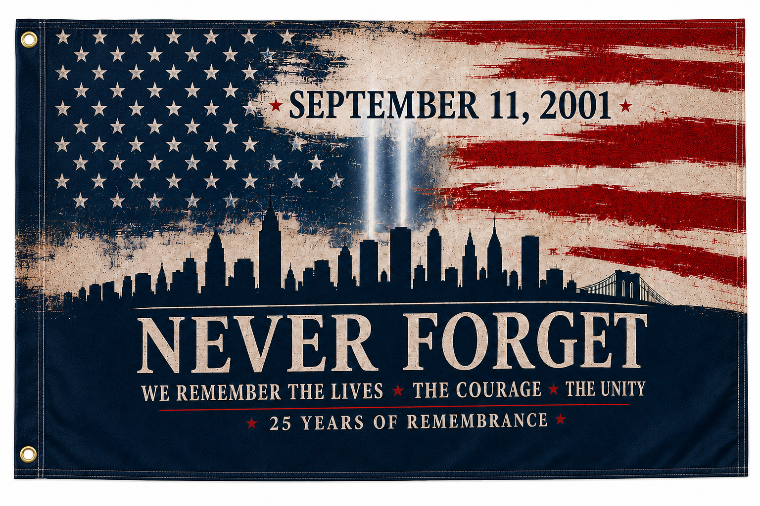 September 11 Never Forget Memorial Flag - 05
