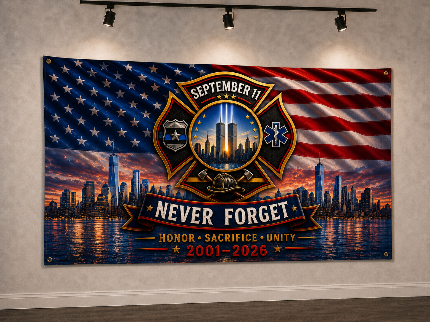 Honor, Sacrifice & Unity 9/11 Memorial Flag