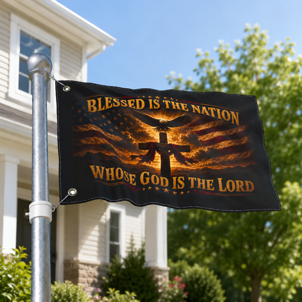Blessed Is The Nation Christian Patriotic Flag