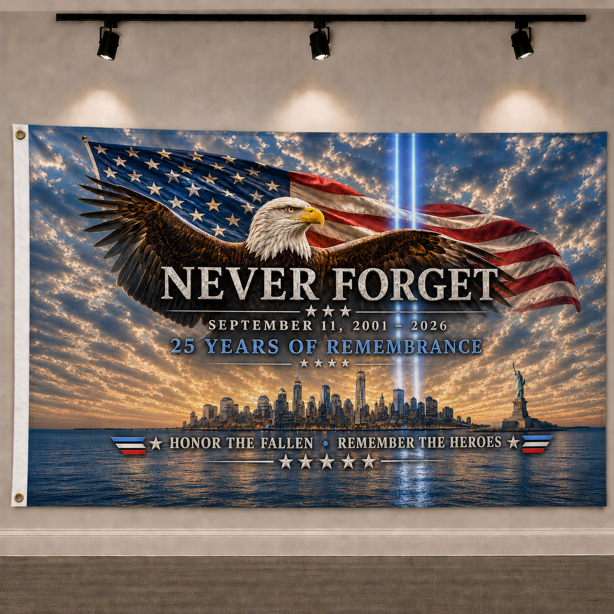 Never Forget 9/11 September 11th Eagle Flag