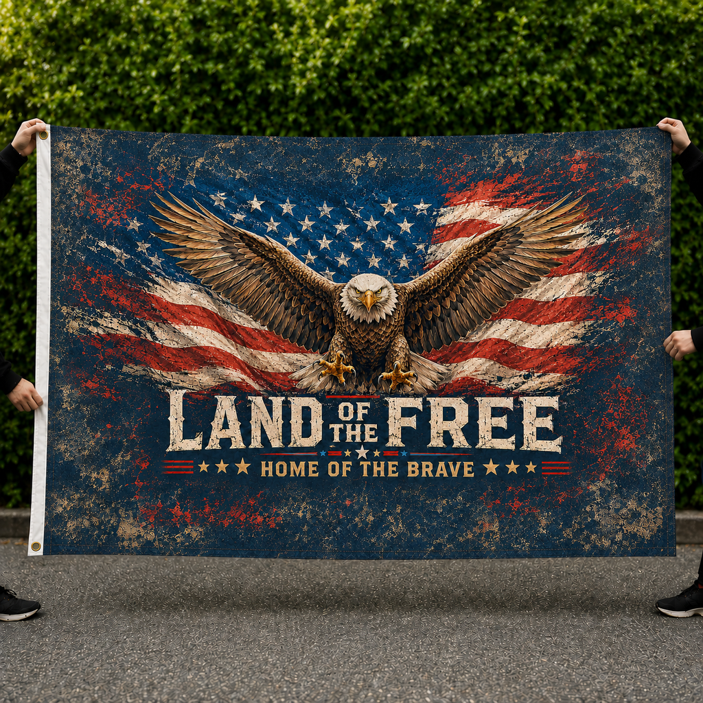 Patriotic Eagle Flag Land of the Free,