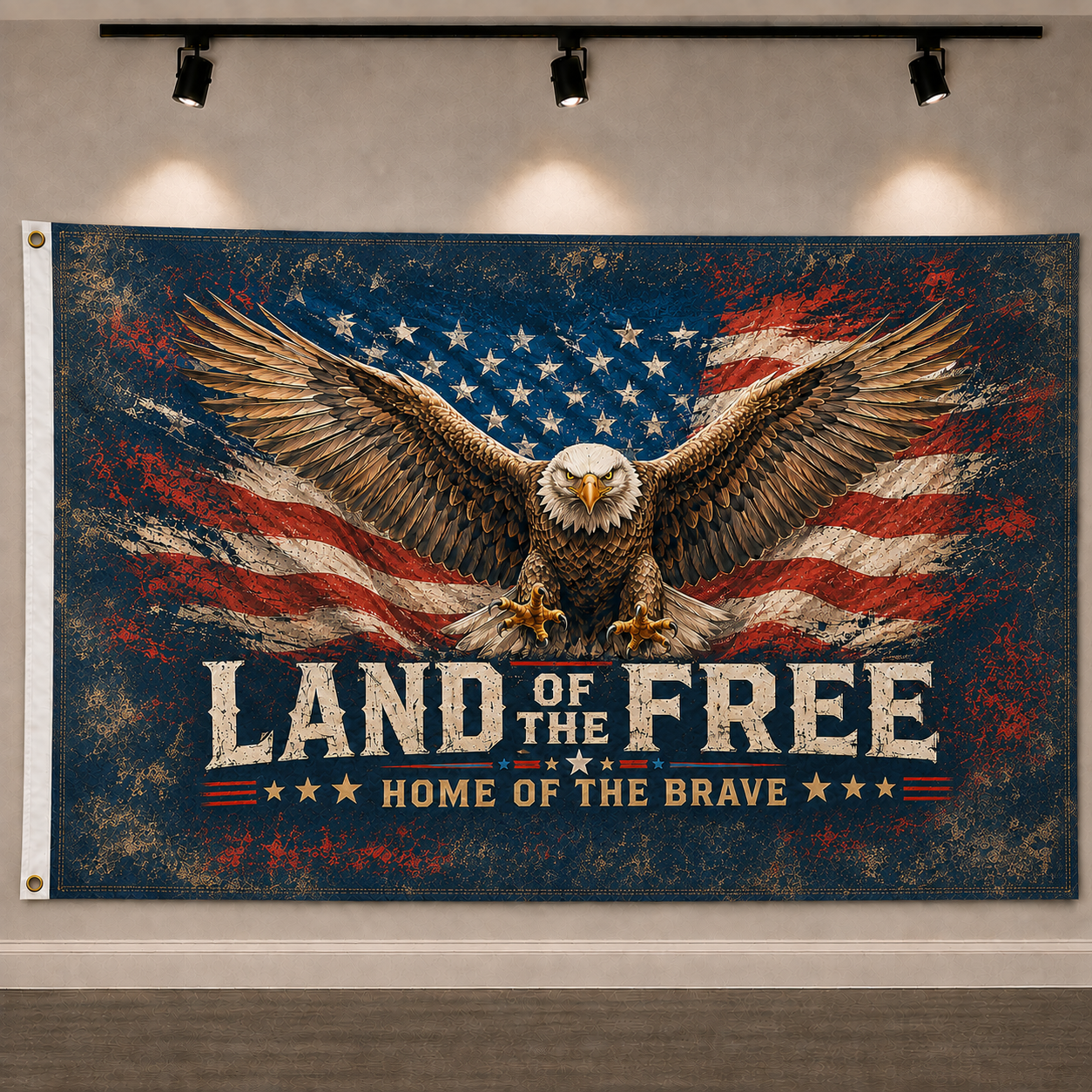 Patriotic Eagle Flag Land of the Free,