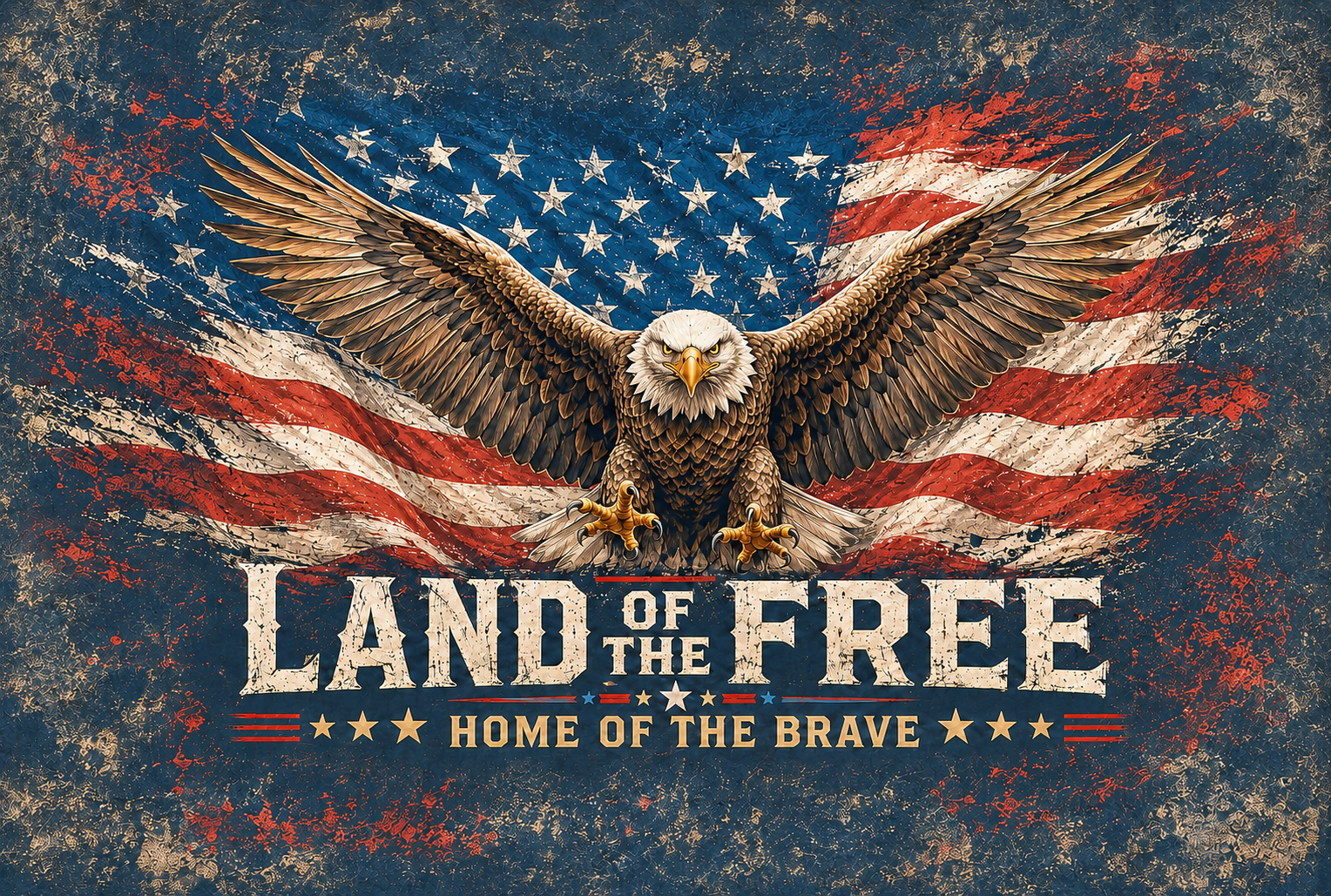 Patriotic Eagle Flag Land of the Free,