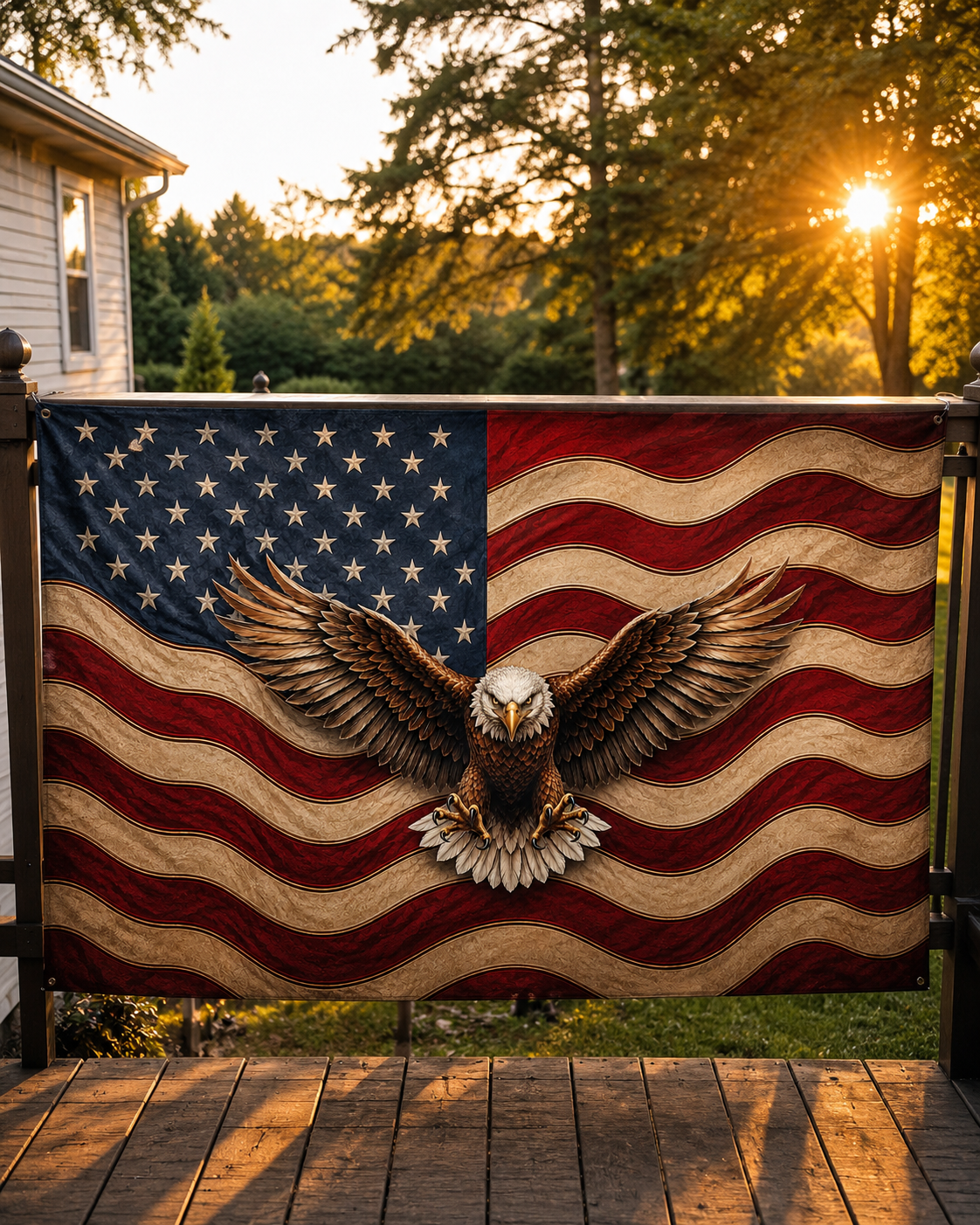 American Eagle Patriotic Flag