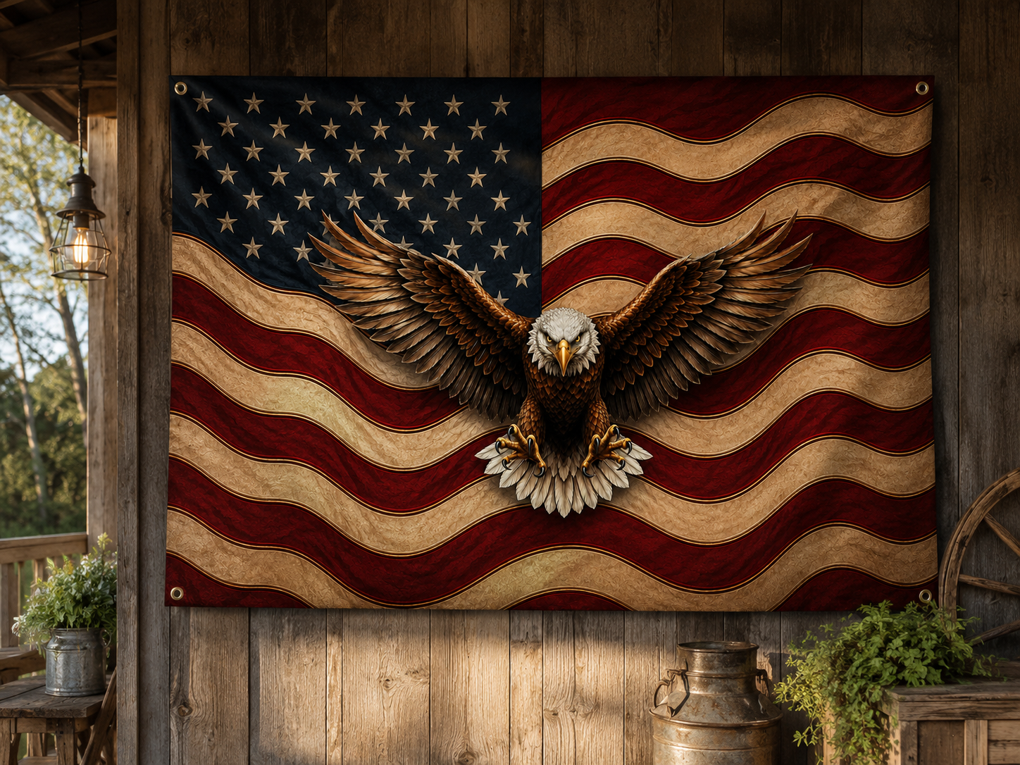 American Eagle Patriotic Flag