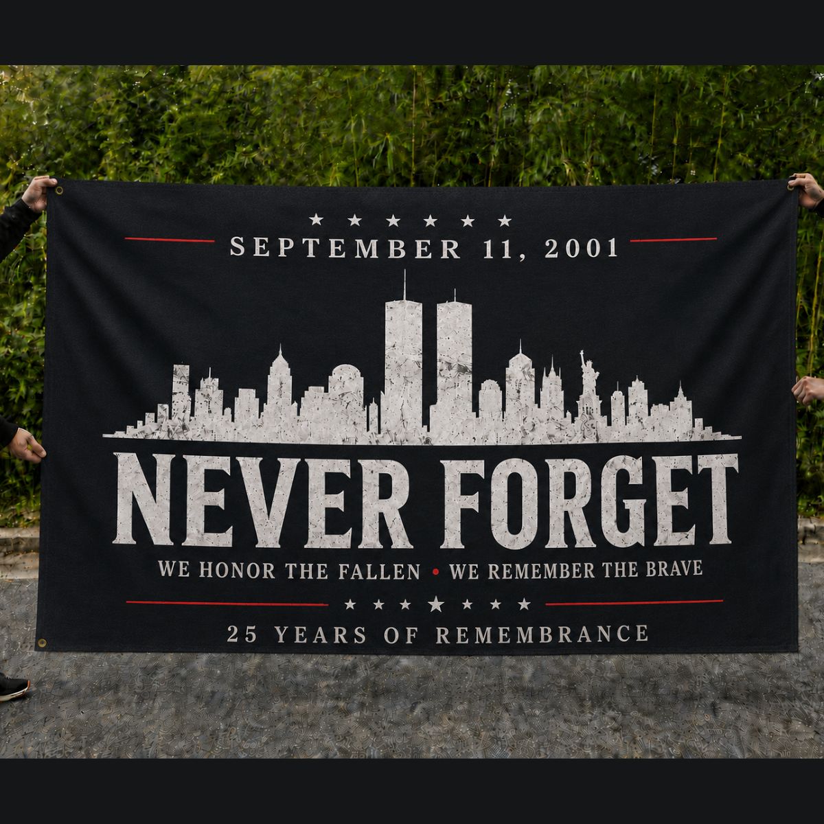 Never Forget Skyline 9/11 Memorial Flag - 04