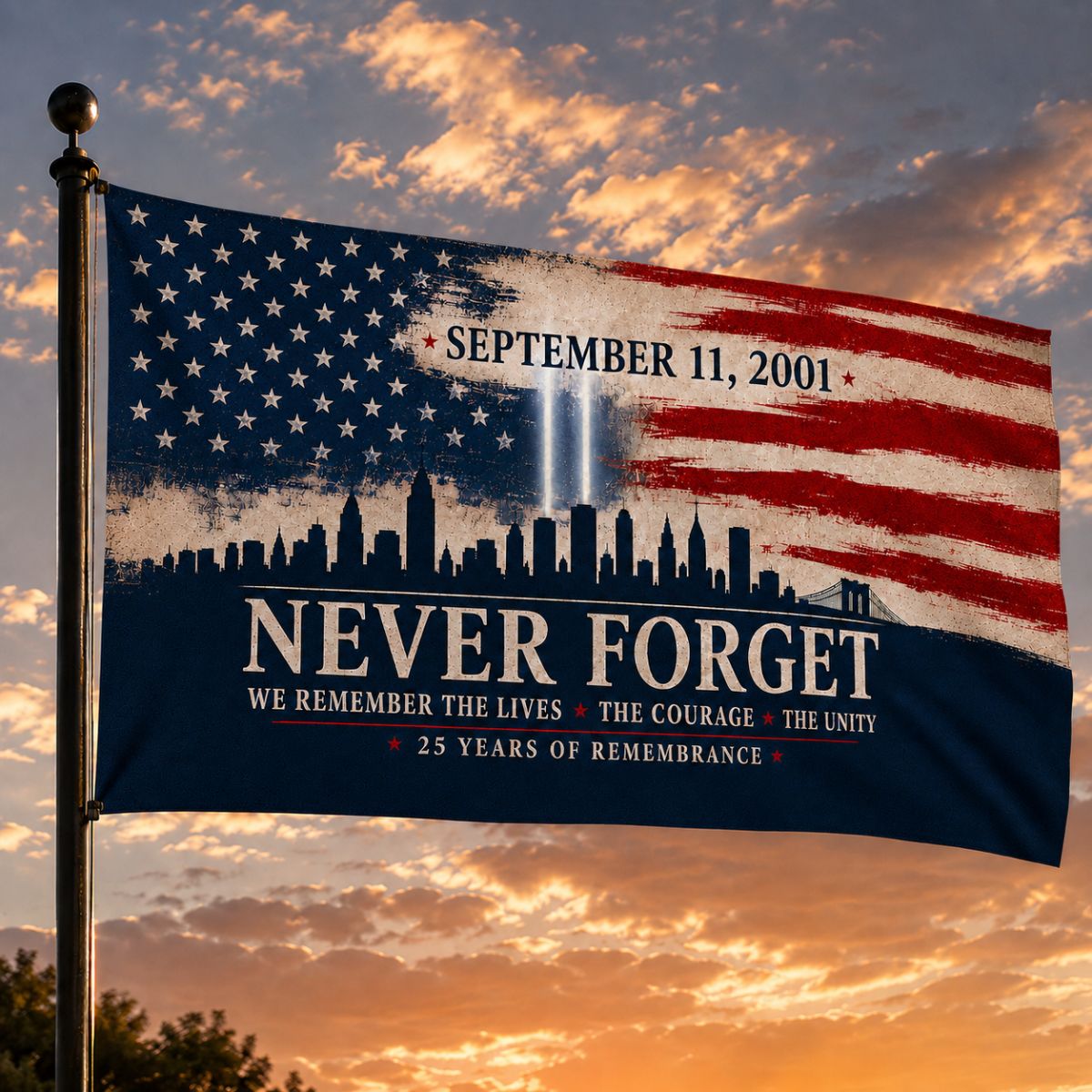 September 11 Never Forget Memorial Flag - 05